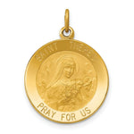 Load image into Gallery viewer, 14K Yellow Gold Saint Theresa Medal Charm 19mm width
