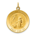 Load image into Gallery viewer, 14K Yellow Gold Saint Francis Medal Pendant 23mm width
