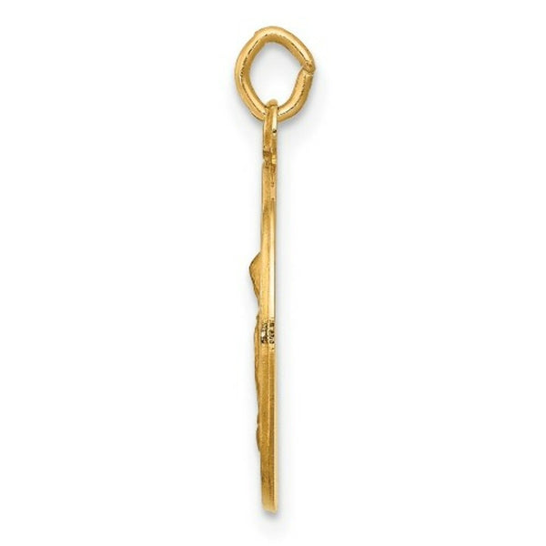 14K Yellow Gold Saint Anne Medal Charm Pendant