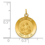 Load image into Gallery viewer, 14K Yellow Gold Saint Anne Medal Charm Pendant
