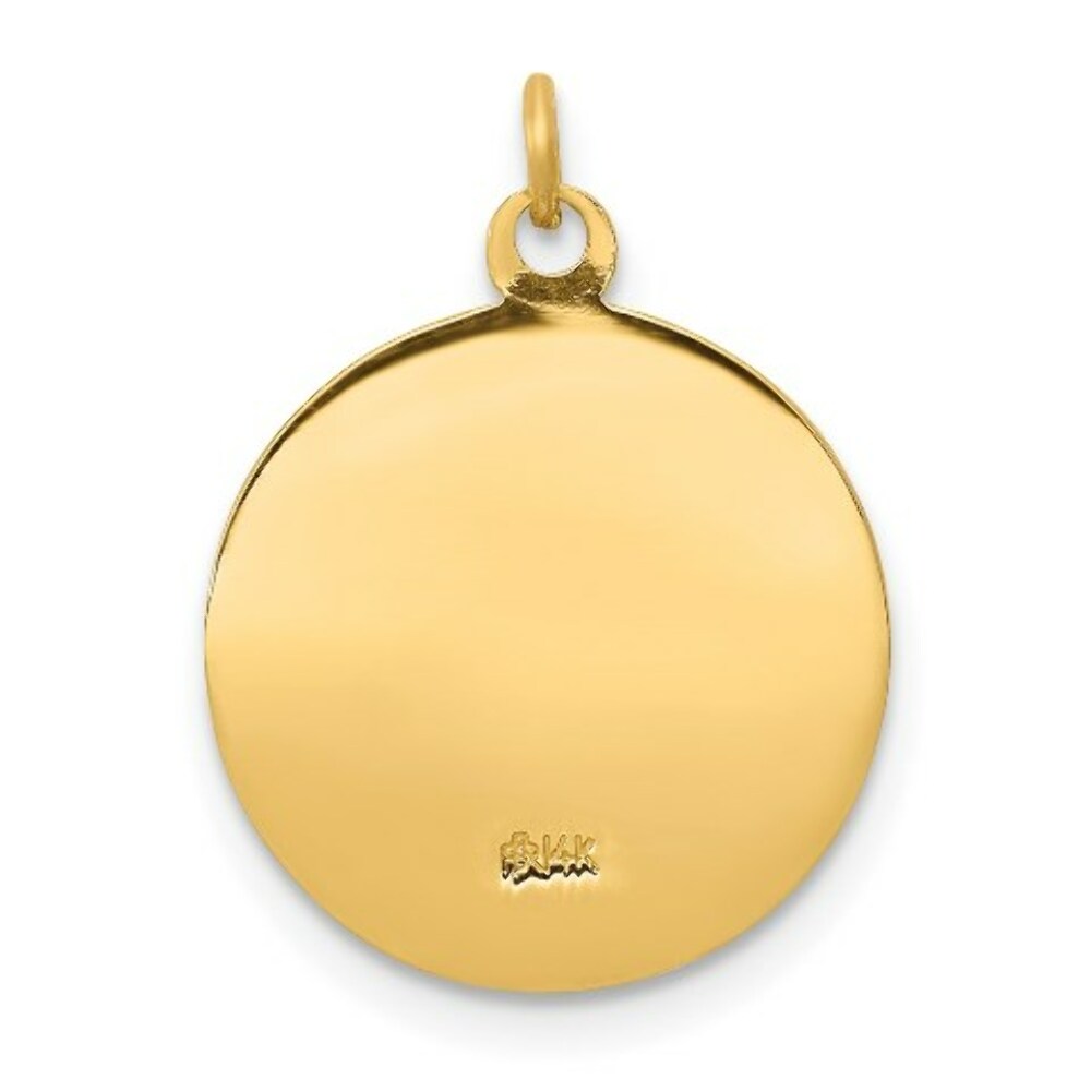 14K Yellow Gold Saint Anne Medal Charm Pendant