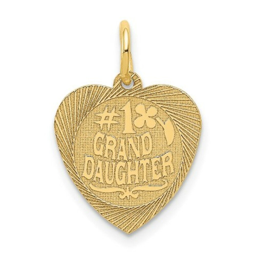 14K Yellow Gold #1 Granddaughter Charm Pendant