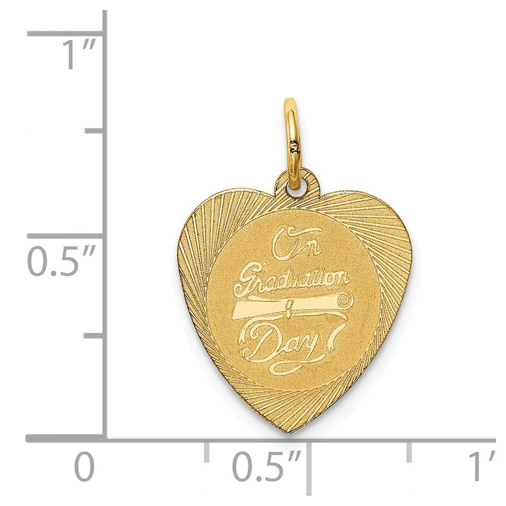 14K Yellow Gold On Graduation Day Charm Pendant