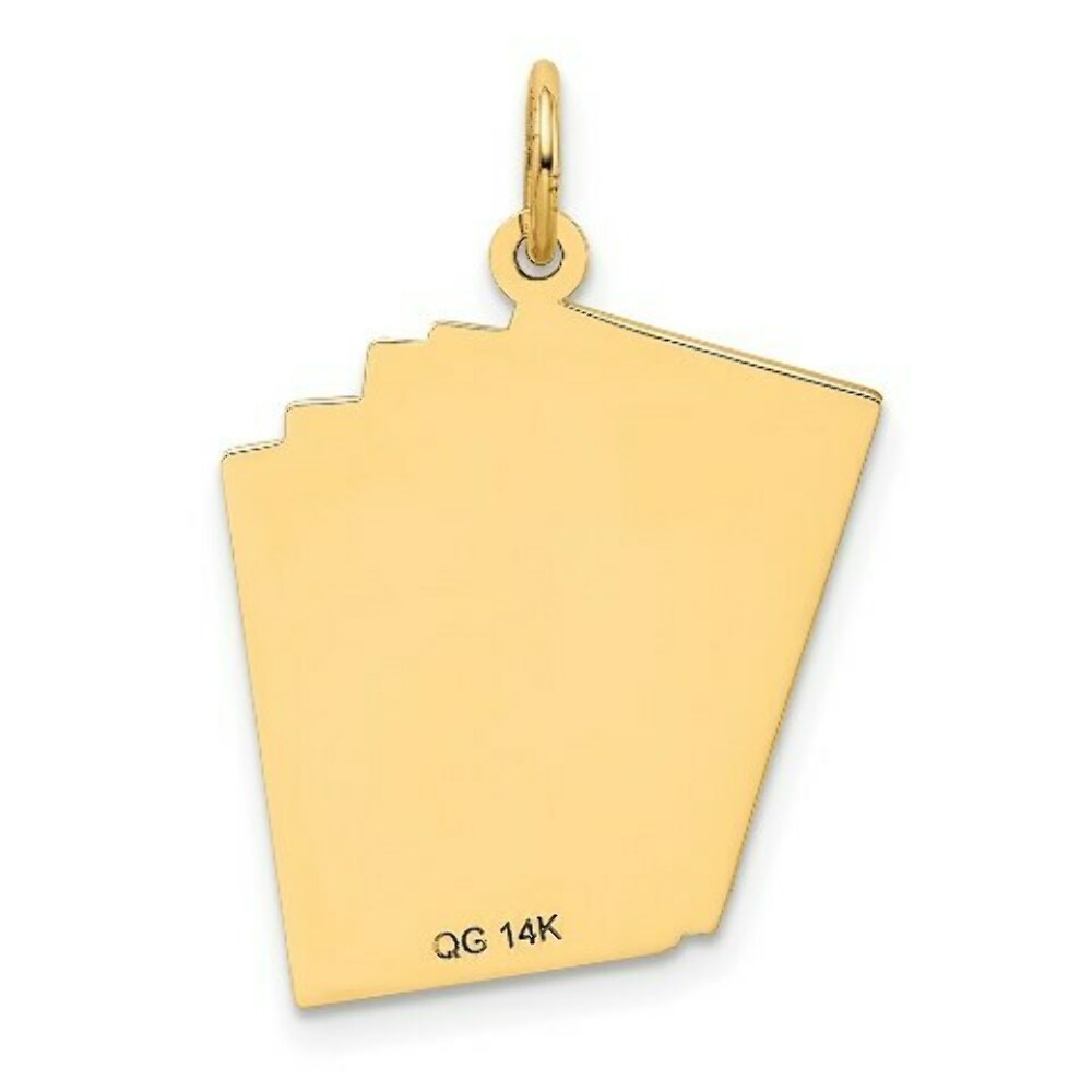 14K Yellow Gold Enameled Royal Flush Playing Cards Charm Pendant
