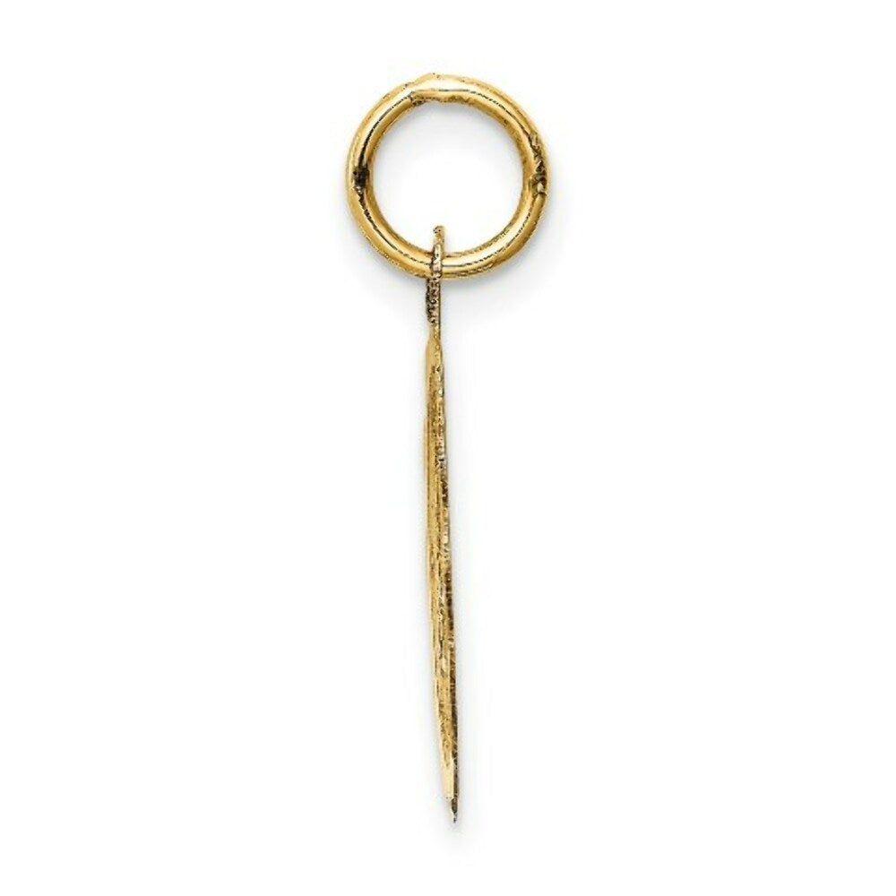 14K Yellow Gold Merry Christmas Disc Charm Pendant