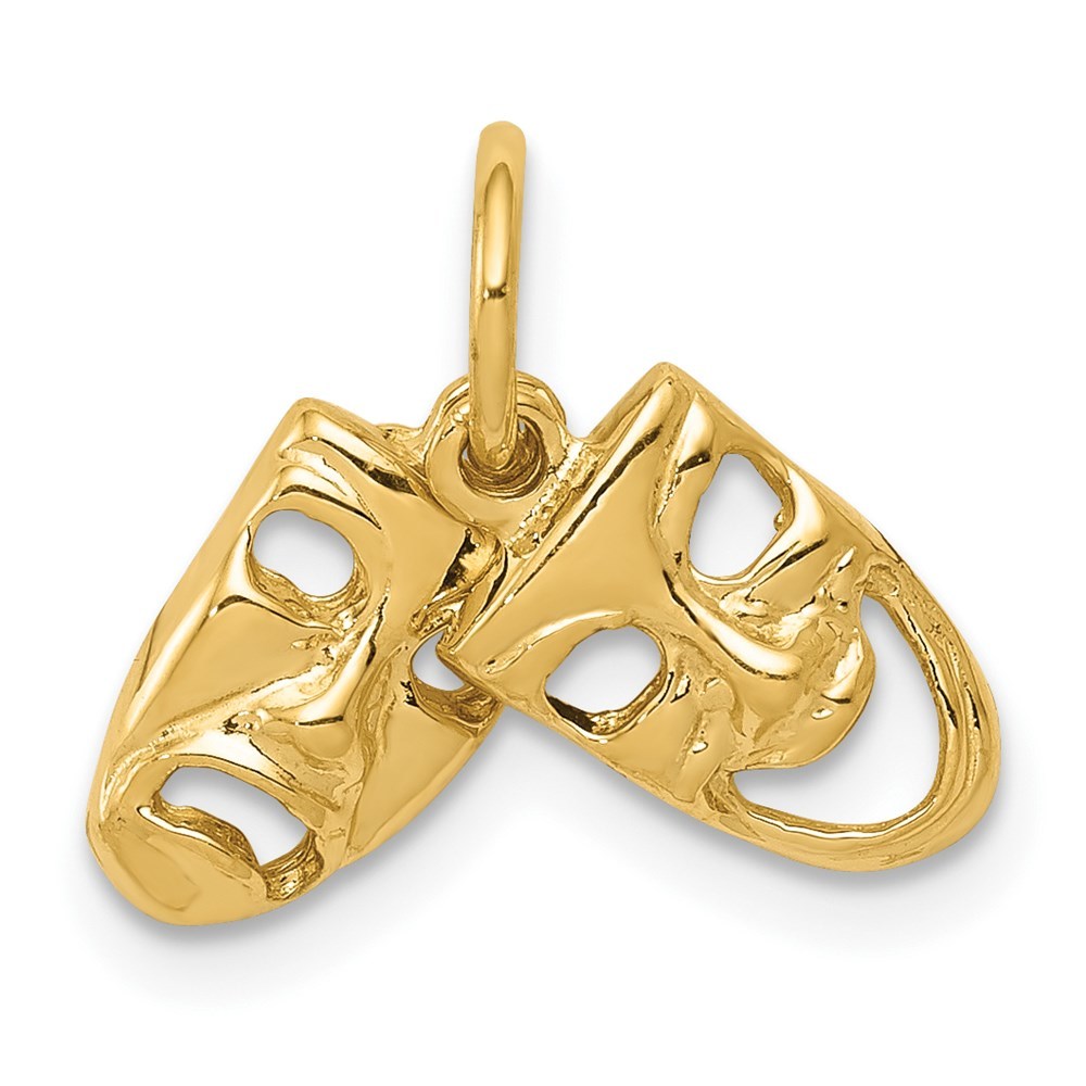 14K Yellow Gold Comedy/Tragedy Charm Pendant
