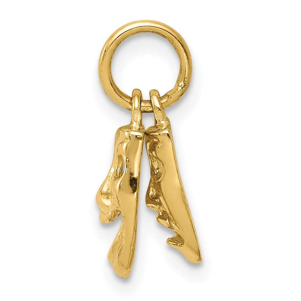 14K Yellow Gold Comedy/Tragedy Charm Pendant