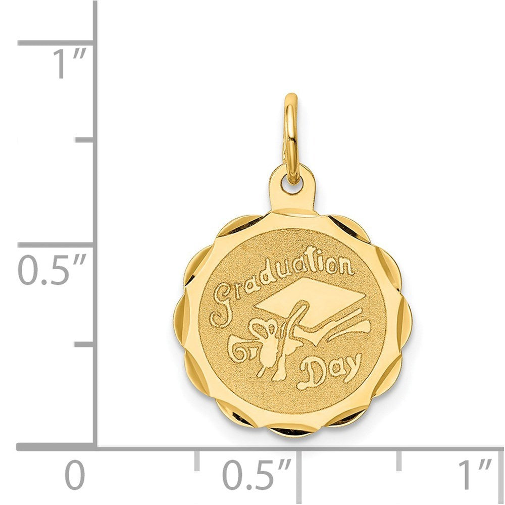 14K Yellow Gold Graduation Day Charm Pendant