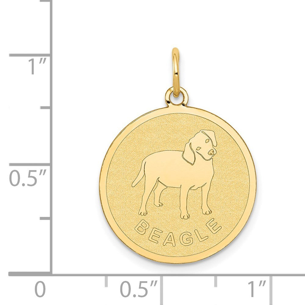 14K Yellow Gold BEagle Disc Charm Pendant