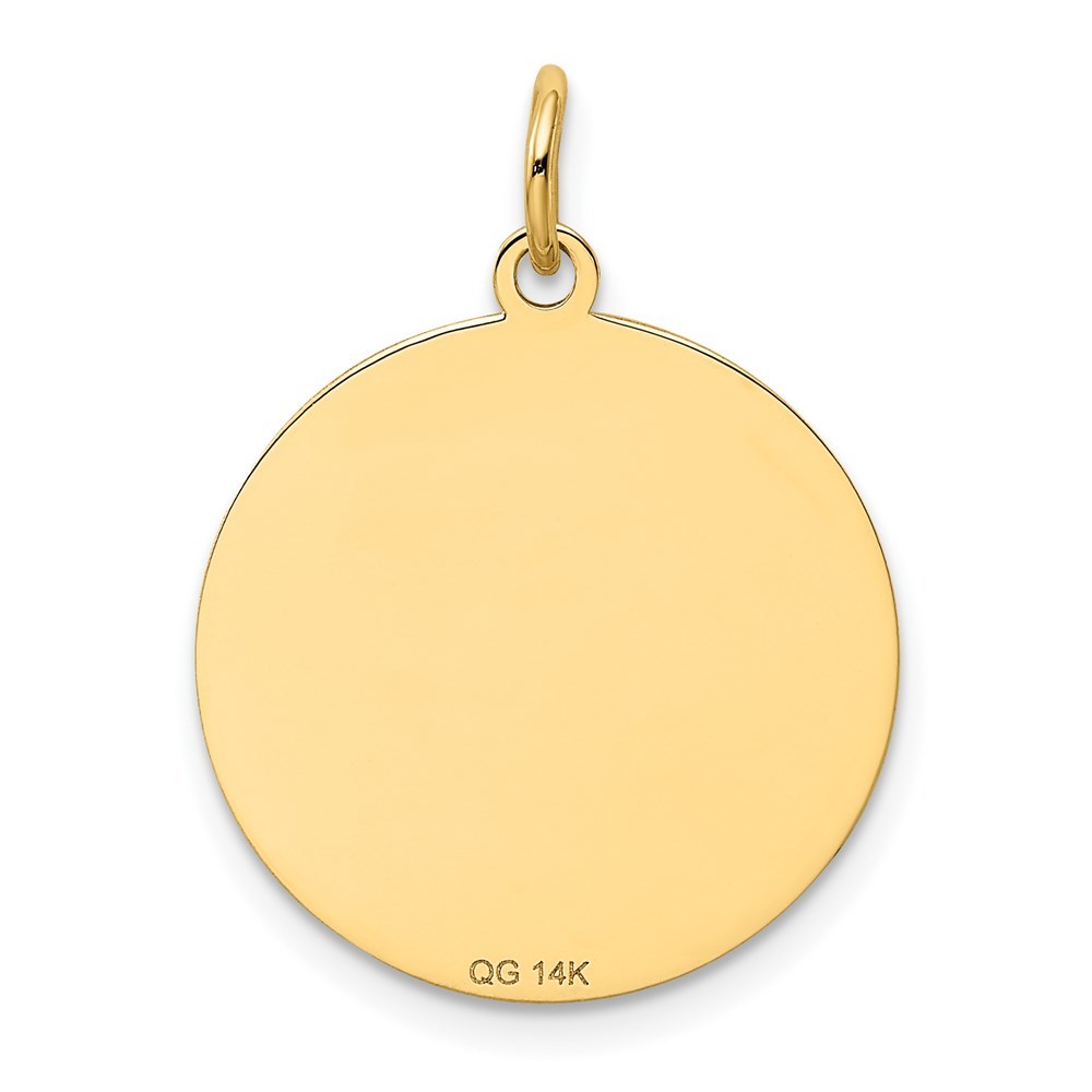 14K Yellow Gold BEagle Disc Charm Pendant