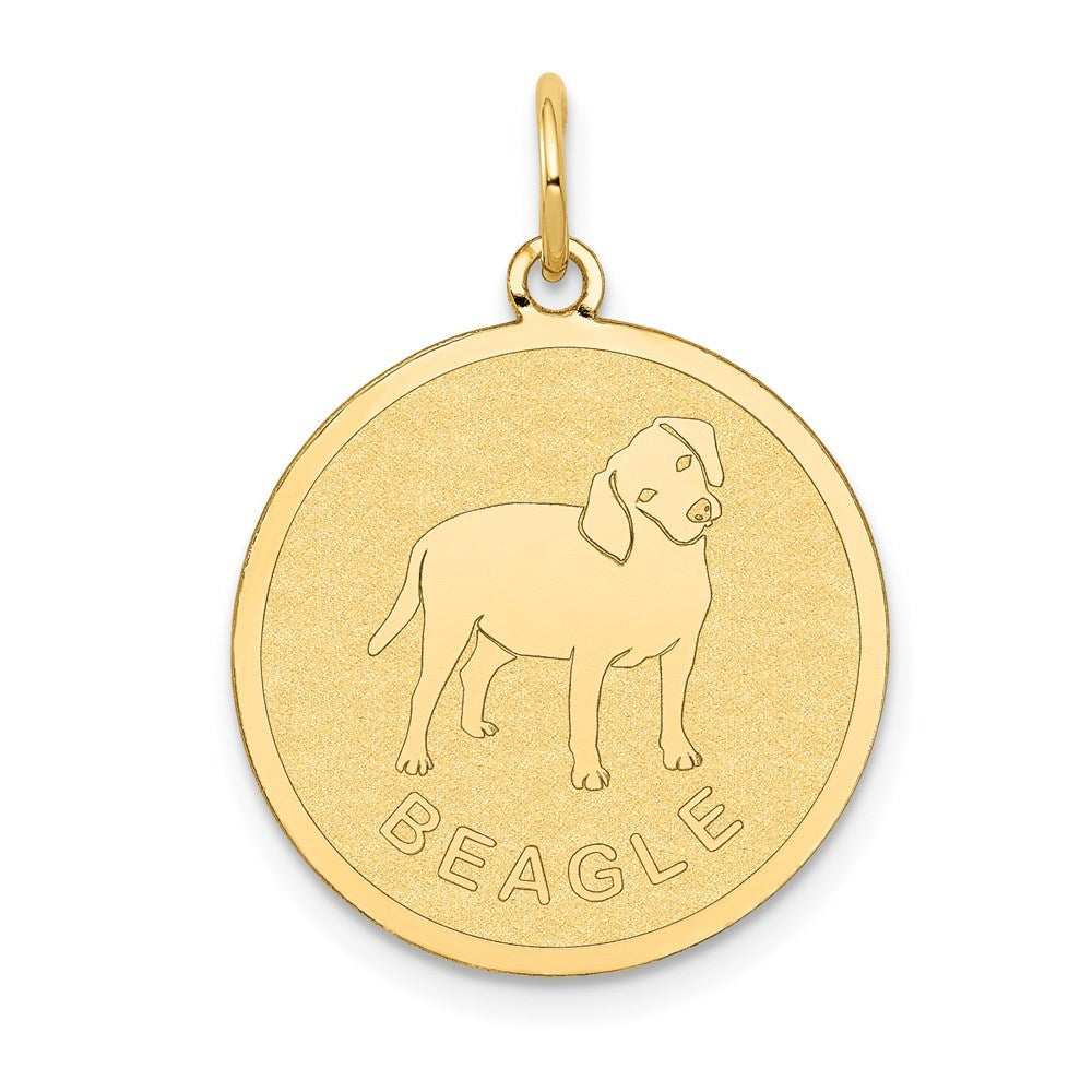 14K Yellow Gold BEagle Disc Charm Pendant