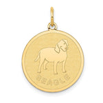 Load image into Gallery viewer, 14K Yellow Gold BEagle Disc Charm Pendant
