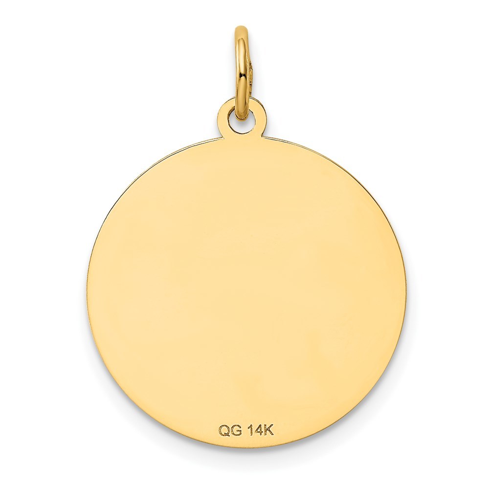 14K Yellow Gold Dachshund Disc Charm Pendant