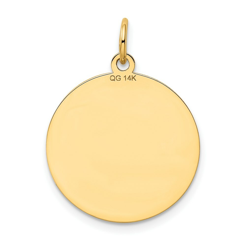 14K Yellow Gold Shetland Sheepdog Disc Charm Pendant