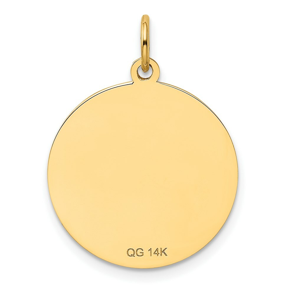 14K Yellow Gold Yorkshire Terrier Disc Charm Pendant