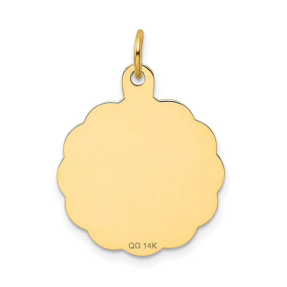 14K Yellow Gold Swimming Disc Charm Pendant