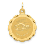 Load image into Gallery viewer, 14K Yellow Gold Swimming Disc Charm Pendant
