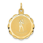 Load image into Gallery viewer, 14K Yellow Gold Baseball Disc Charm Pendant
