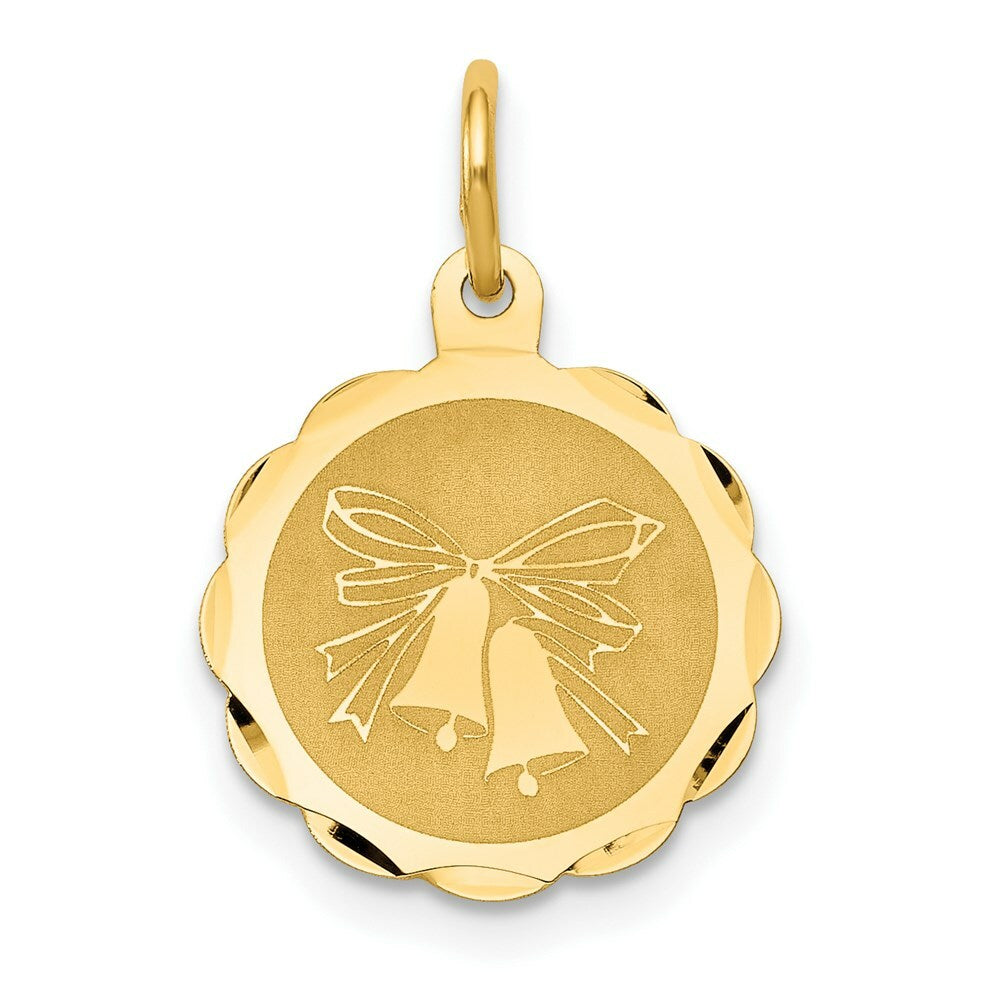 14K Yellow Gold Wedding Bells Charm Pendant