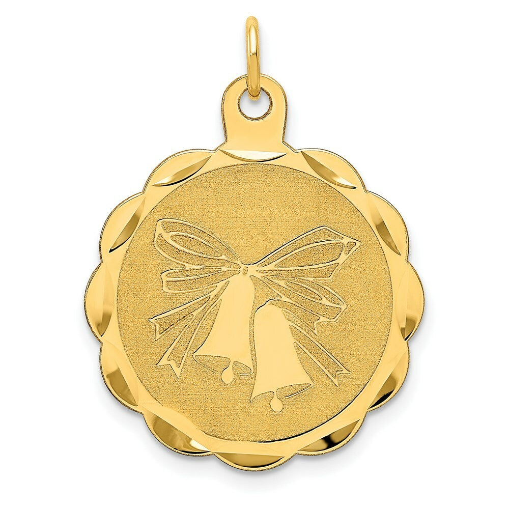 14K Yellow Gold Wedding Bells Charm Pendant
