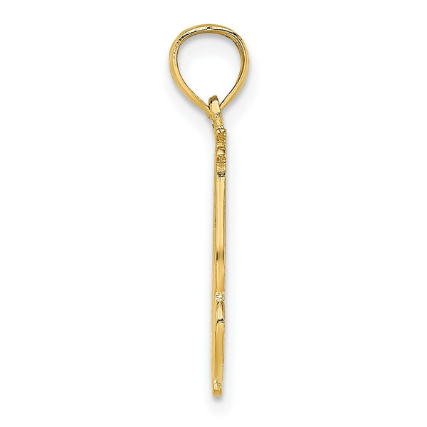 14K Yellow Gold I Love You Charm Pendant