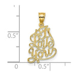 Load image into Gallery viewer, 14K Yellow Gold I Love You Charm Pendant
