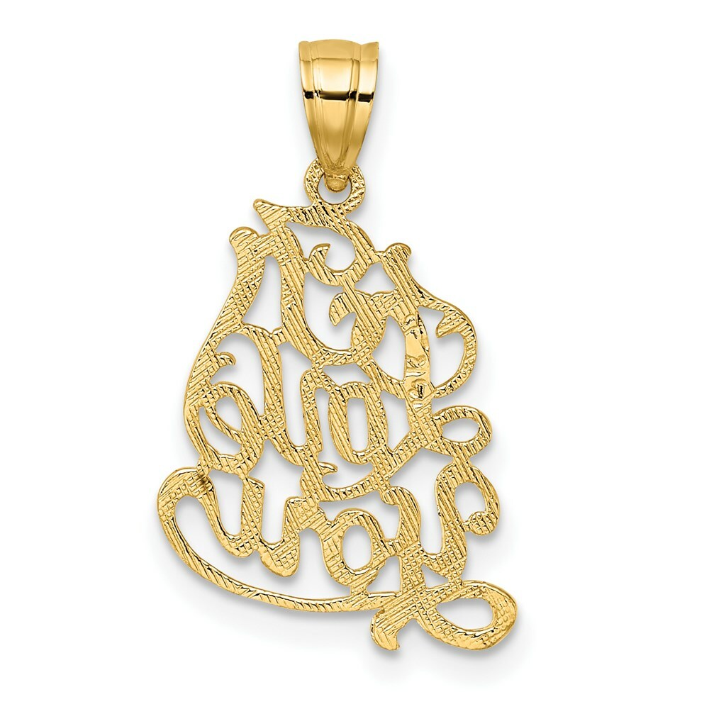 14K Yellow Gold I Love You Charm Pendant