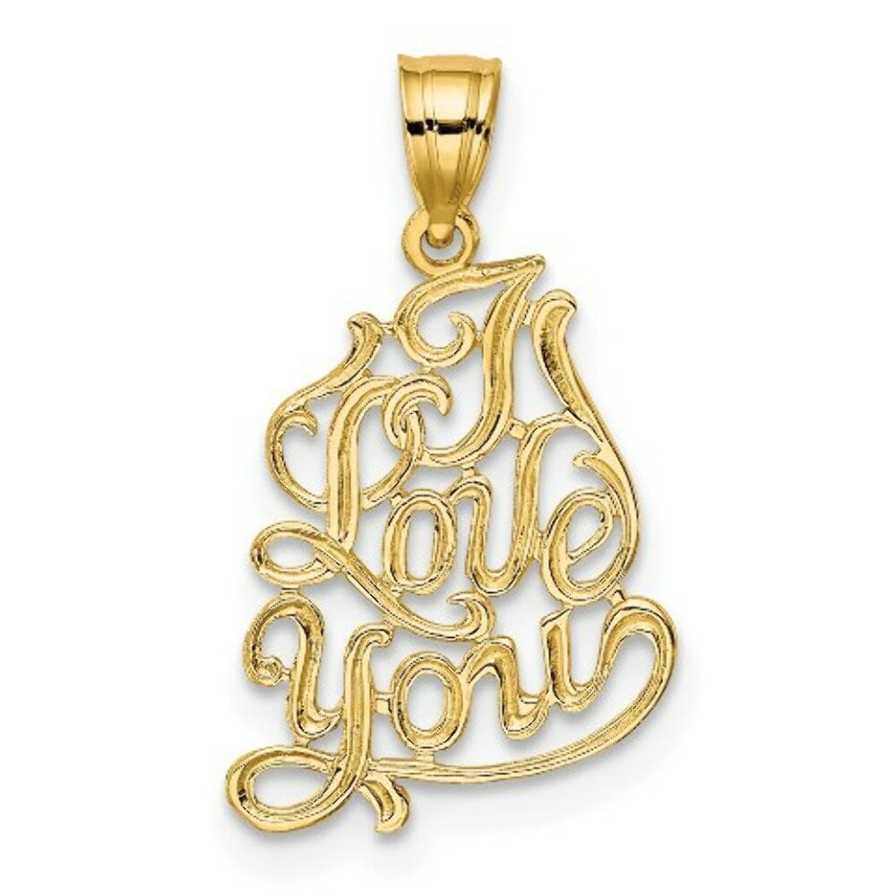 14K Yellow Gold I Love You Charm Pendant