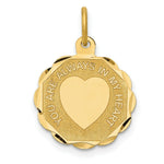 Load image into Gallery viewer, 14K Yellow Gold You Are Always In My Heart Charm Pendant
