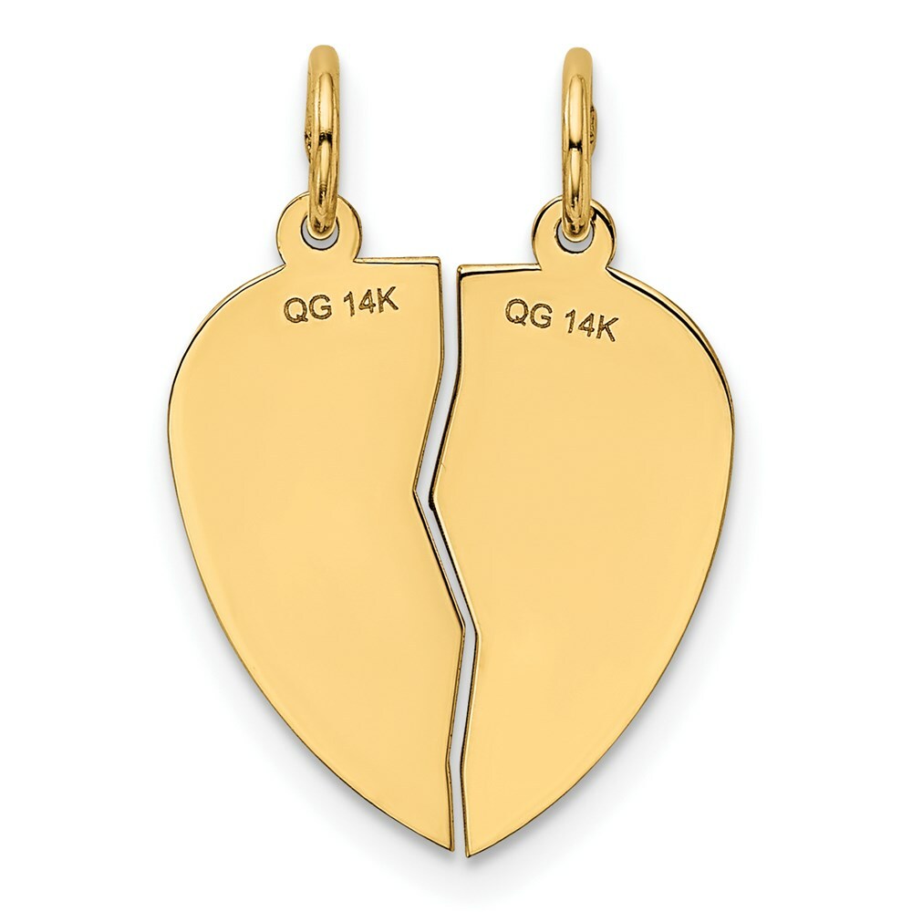 14K Yellow Gold Break-apart I Love You Charm Pendant