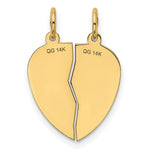 Load image into Gallery viewer, 14K Yellow Gold Break-apart I Love You Charm Pendant
