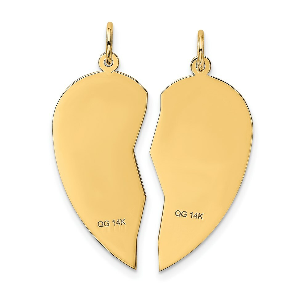 14K Yellow Gold Break-apart I Love You Charm Pendant