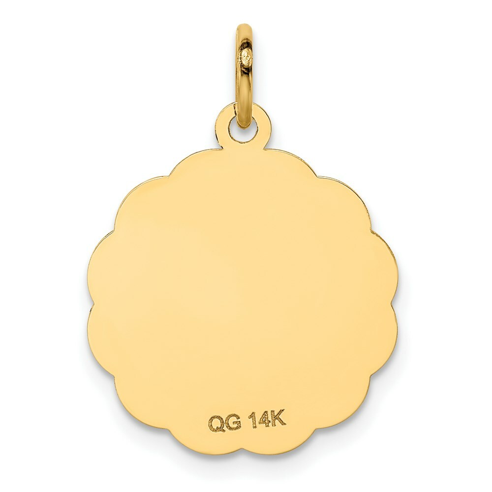 14K Yellow Gold Happy Anniversary Charm Pendant