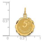 Load image into Gallery viewer, 14K Yellow Gold Happy 5th Anniversary Charm Pendant
