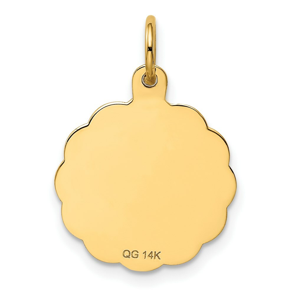14K Yellow Gold Happy 5th Anniversary Charm Pendant