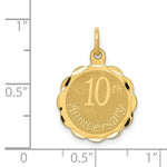 Load image into Gallery viewer, 14K Yellow Gold Happy 10th Anniversary Charm Pendant
