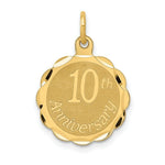 Load image into Gallery viewer, 14K Yellow Gold Happy 10th Anniversary Charm Pendant

