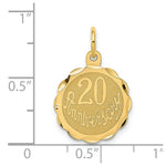 Load image into Gallery viewer, 14K Yellow Gold Happy 20th Anniversary Charm Pendant
