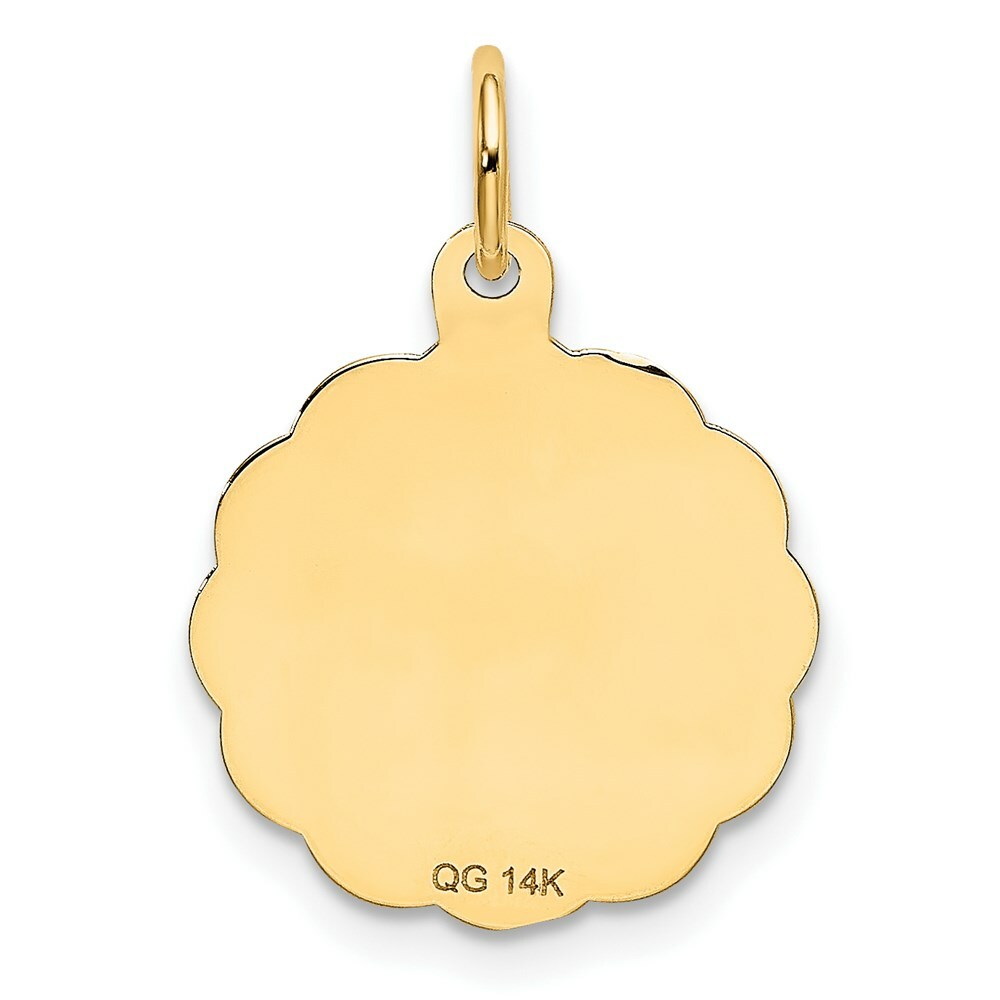 14K Yellow Gold #1 Grandpa Disc Charm Pendant