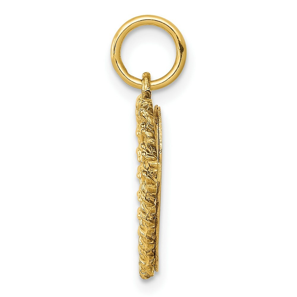 14K Yellow Gold #1 Granddaughter Disc Charm Pendant
