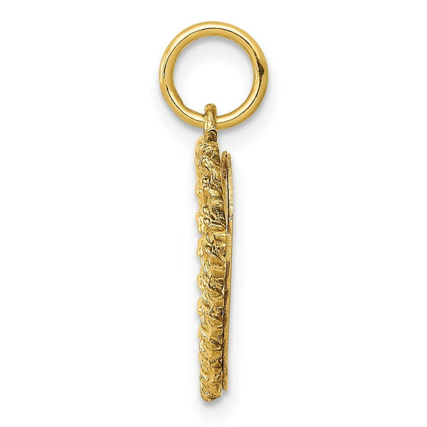 14K Yellow Gold #1 Granddaughter Disc Charm Pendant