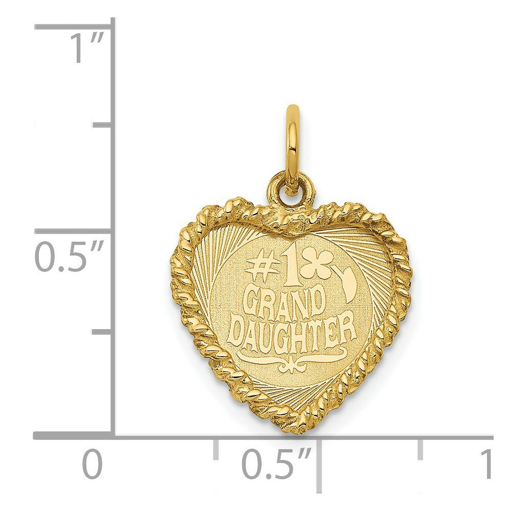 14K Yellow Gold #1 Granddaughter Disc Charm Pendant