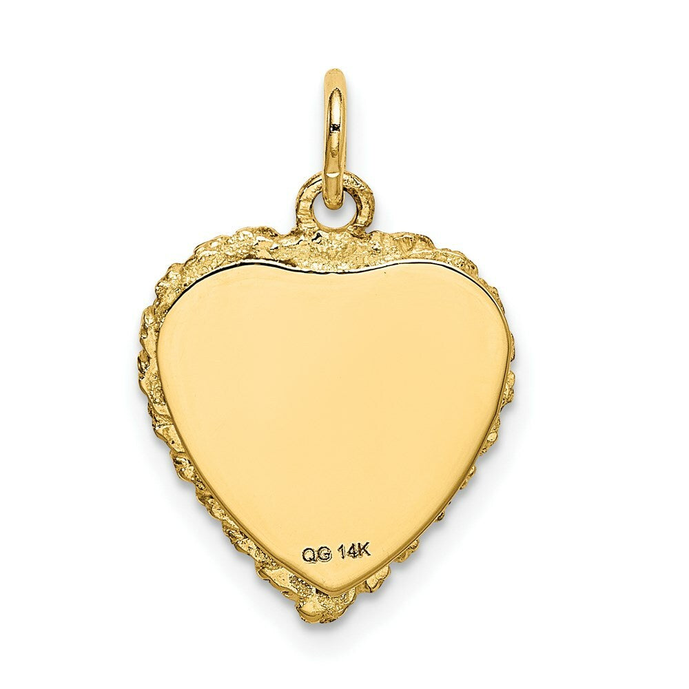 14K Yellow Gold #1 Granddaughter Disc Charm Pendant