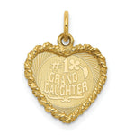 Load image into Gallery viewer, 14K Yellow Gold #1 Granddaughter Disc Charm Pendant
