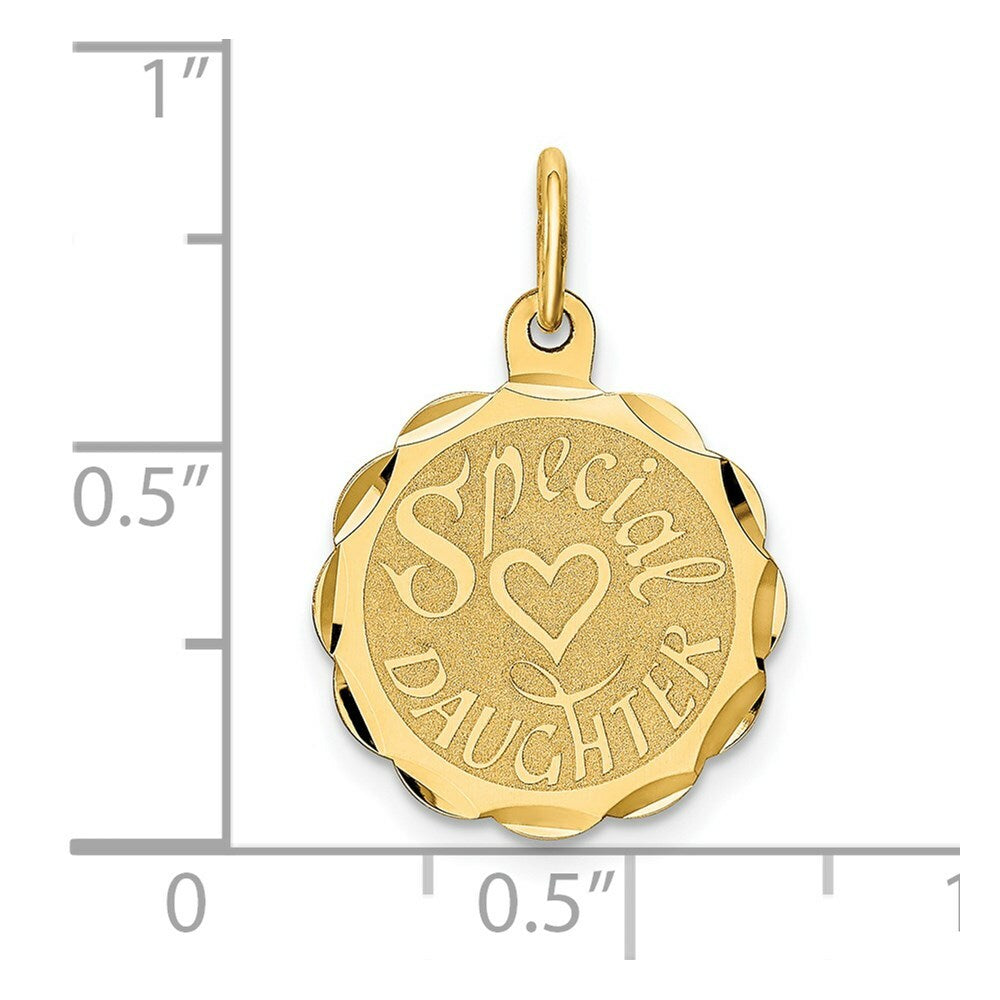 14K Yellow Gold Special Daughter Charm Pendant