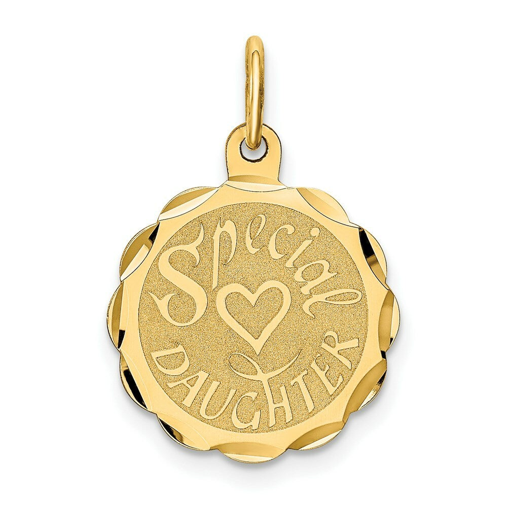 14K Yellow Gold Special Daughter Charm Pendant