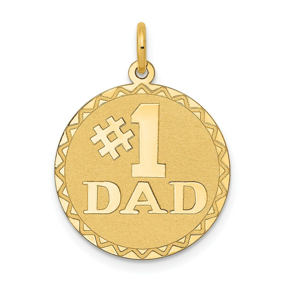 14K Yellow Gold #1 Dad Charm Pendant