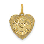 Load image into Gallery viewer, 14K Yellow Gold Special Sister Charm Pendant
