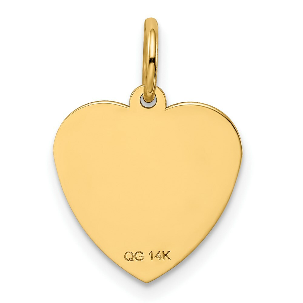 14K Yellow Gold #1 Goddaughter Heart Disc Charm Pendant