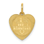 Load image into Gallery viewer, 14K Yellow Gold #1 Goddaughter Heart Disc Charm Pendant
